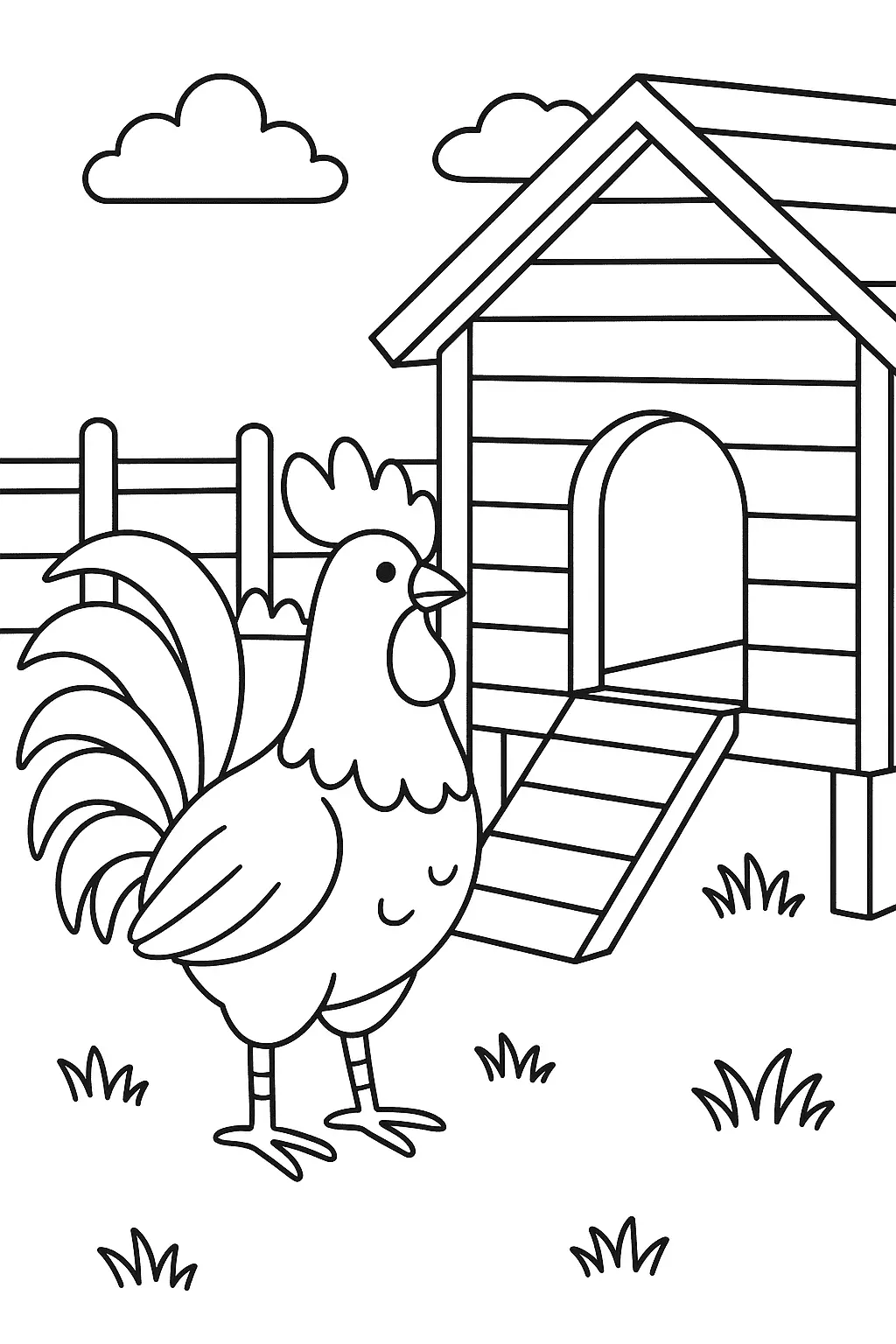 Rooster Coloring Pages – 011