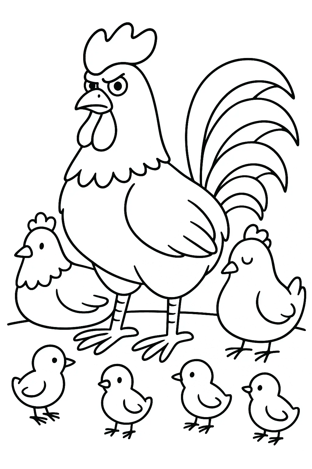 Rooster Coloring Pages – 019