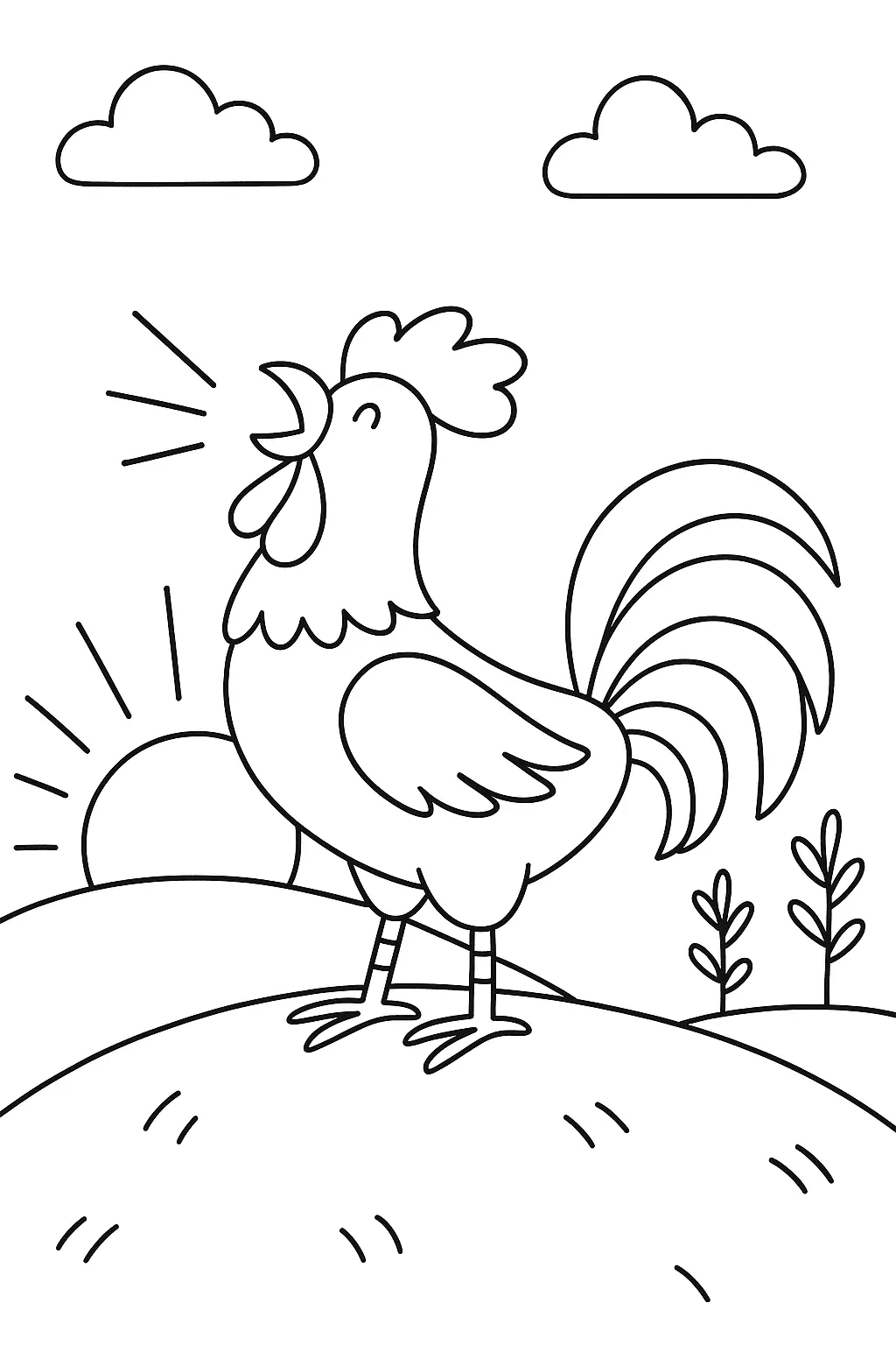 Rooster Coloring Pages – 023