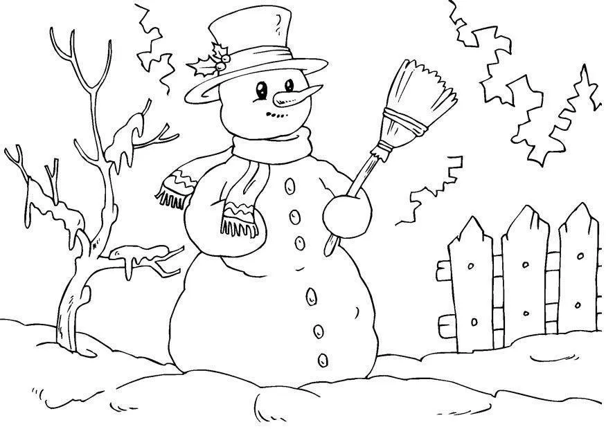 Snowmen Coloring Pages – 007