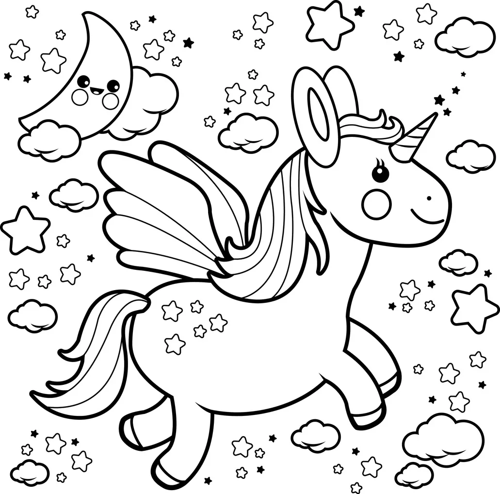 Unicorn Coloring Pages – 010