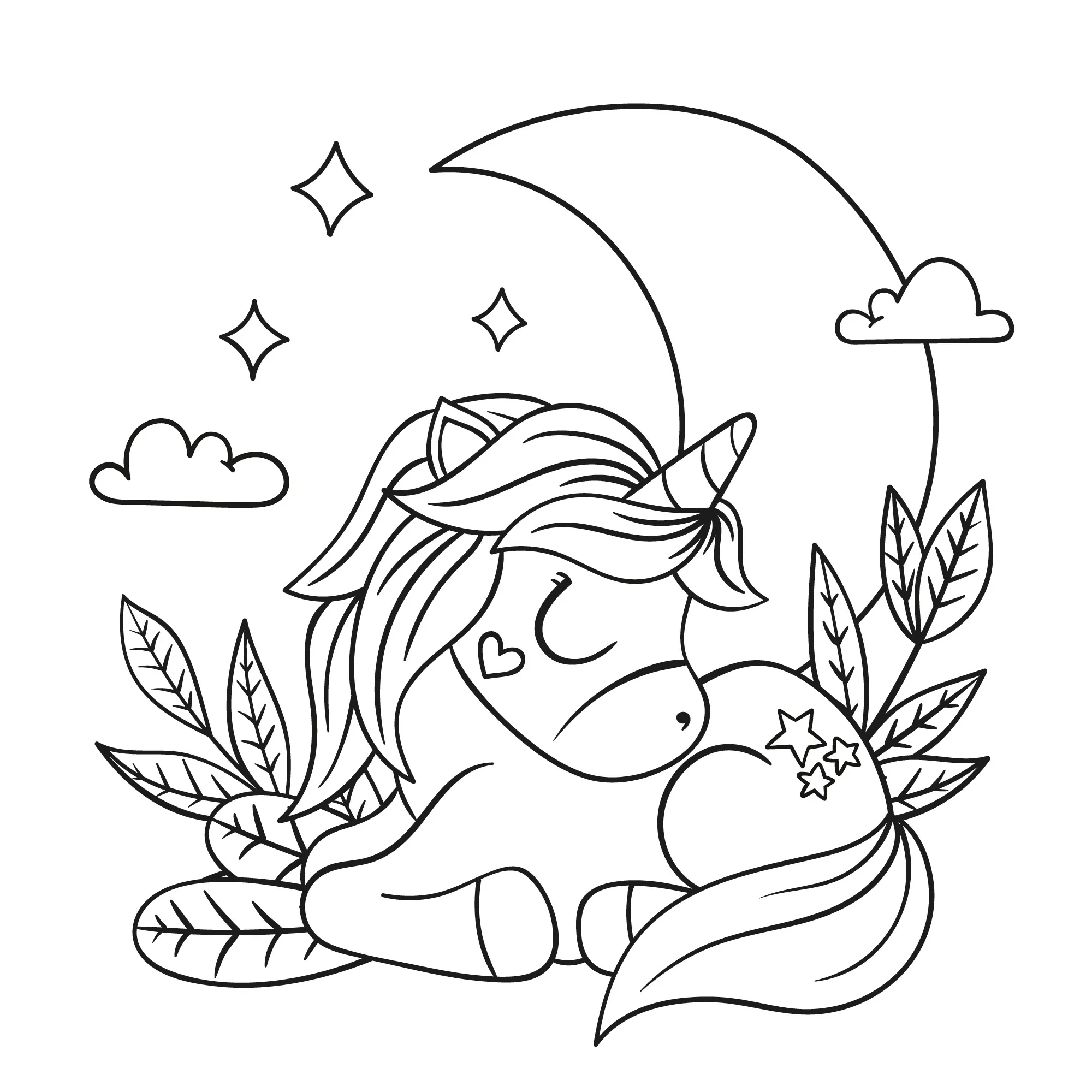 Unicorn Coloring Pages – 017