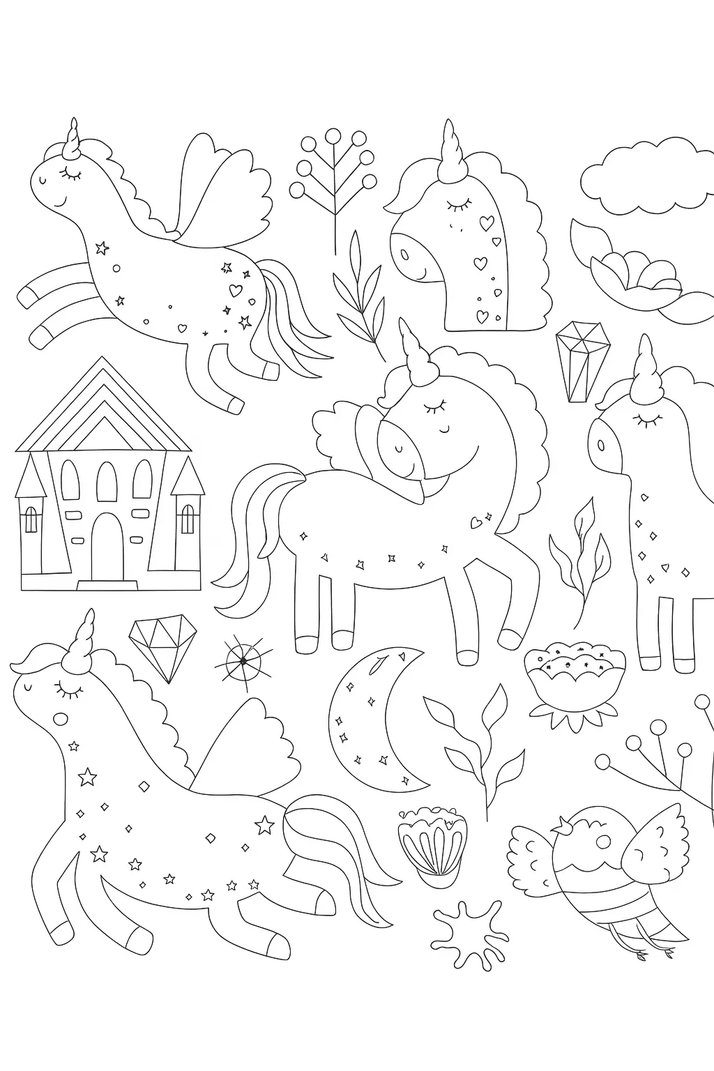 Unicorn Coloring Pages – 034