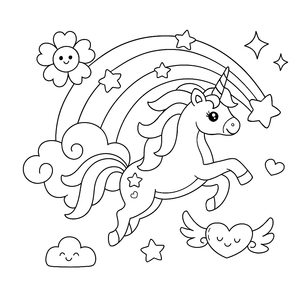 Unicorn Coloring Pages – 035