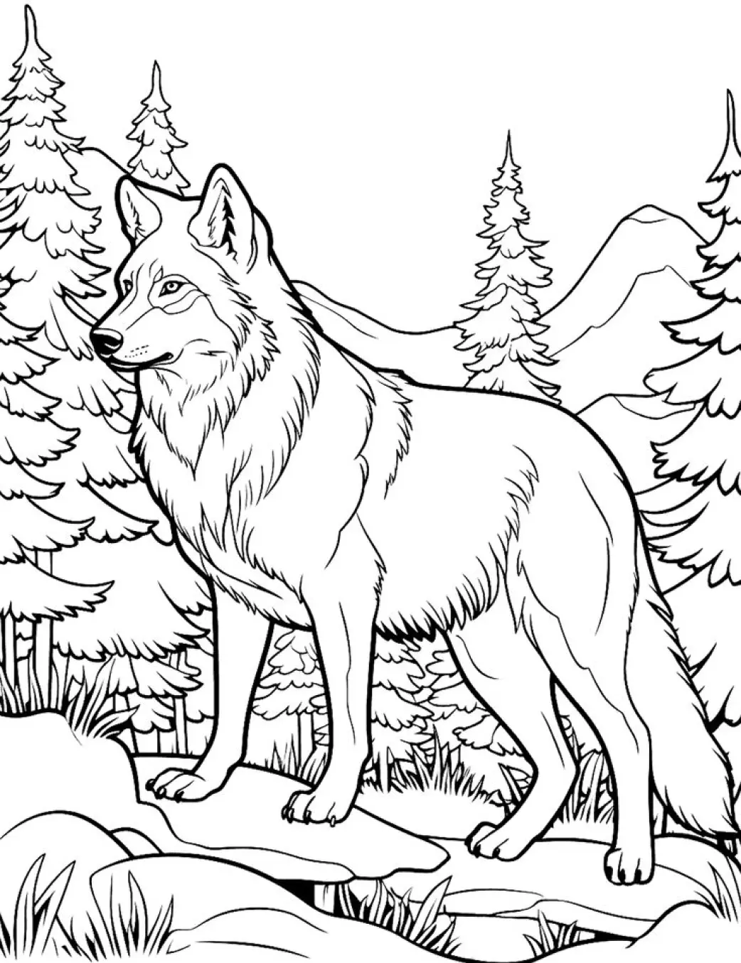 Wolf Coloring Pages – 009