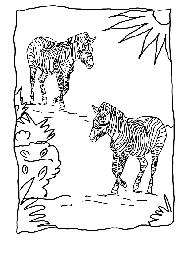 Zebras Coloring Pages – 005